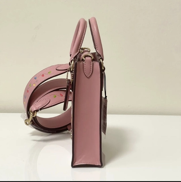 NWT Coach CN023 Disney X Coach North South Mini Tote with Ice Skate Motif Blush - Picture 3 of 5